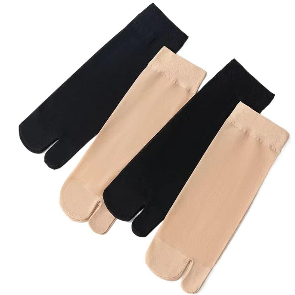10Pairs Ultra-thin Sheer Glass Silk Socks Transparent Split Toe Tube Sock  Spring Summer