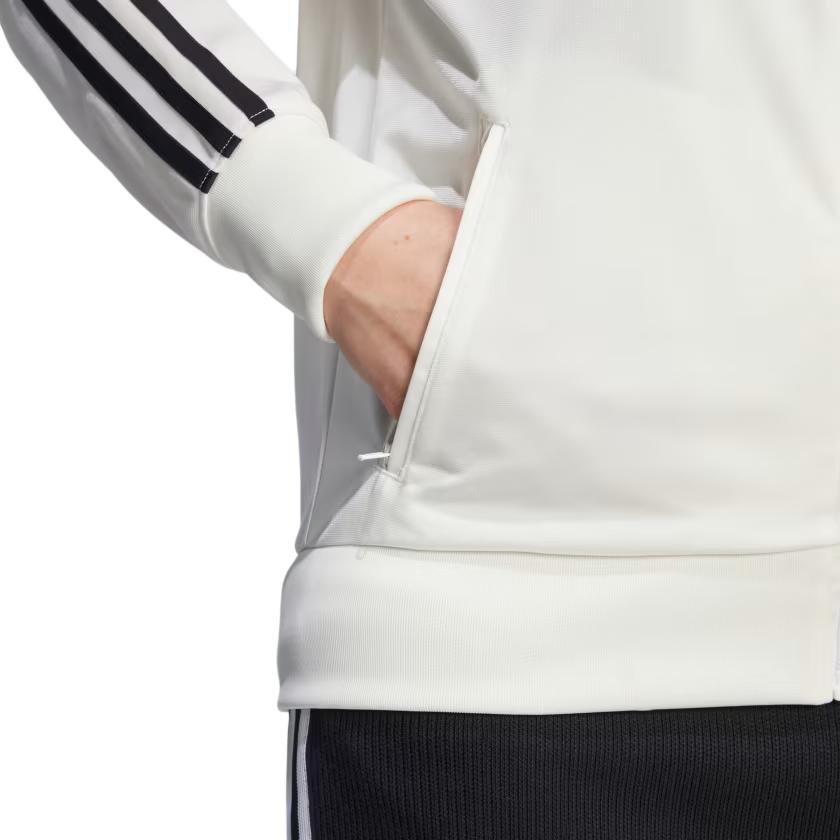 adidas Originals Adicolor Firebird Track Logo Print Striped Loose Fit Stand Collar Long Sleeve Jacket Women Jackets White JF6547