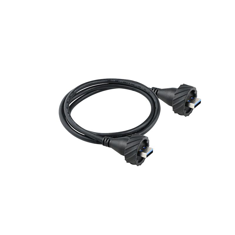 M20 M25 Bayonet Screw USB 3.0 Type C Micro-USB Panel Mount IP68 Waterproof USB Connector Cable