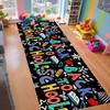 Colorful Letter Print Runner Rug Children's Soft Non-Slip Play Mat Fun Decor Learning Long Mat Graffiti Design Bedside Carpet