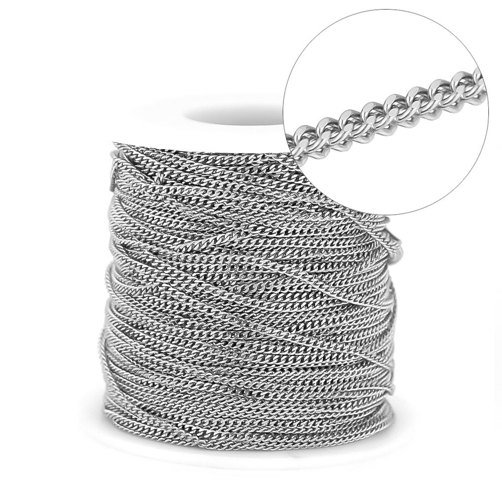 

2 Meters Stainless Steel Gold Color Curb Cuban Link Chain Chokers for DIY Jewelry Making Necklace Findings Bracelets Body Chains