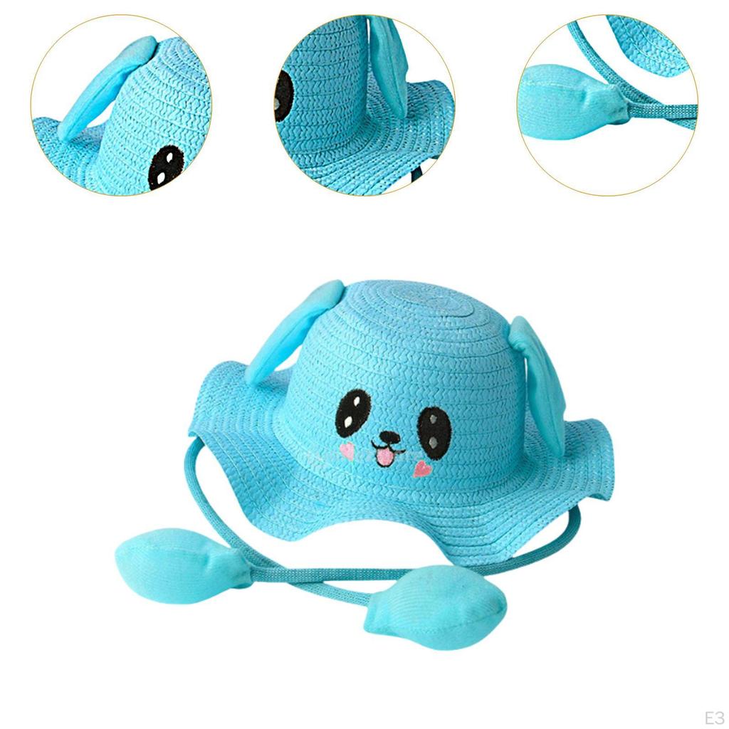 Bunny Straws Hat Caps Cute Fashionable Sun for Trips Fancy Dress Parties Gift