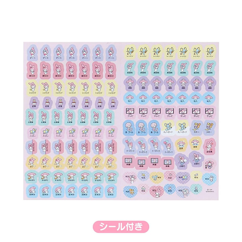 Sanrio A5 Datebook My Melody 2025 Planner October with Schedule Stickers and 454737 (Starts 2024) Bookmark,