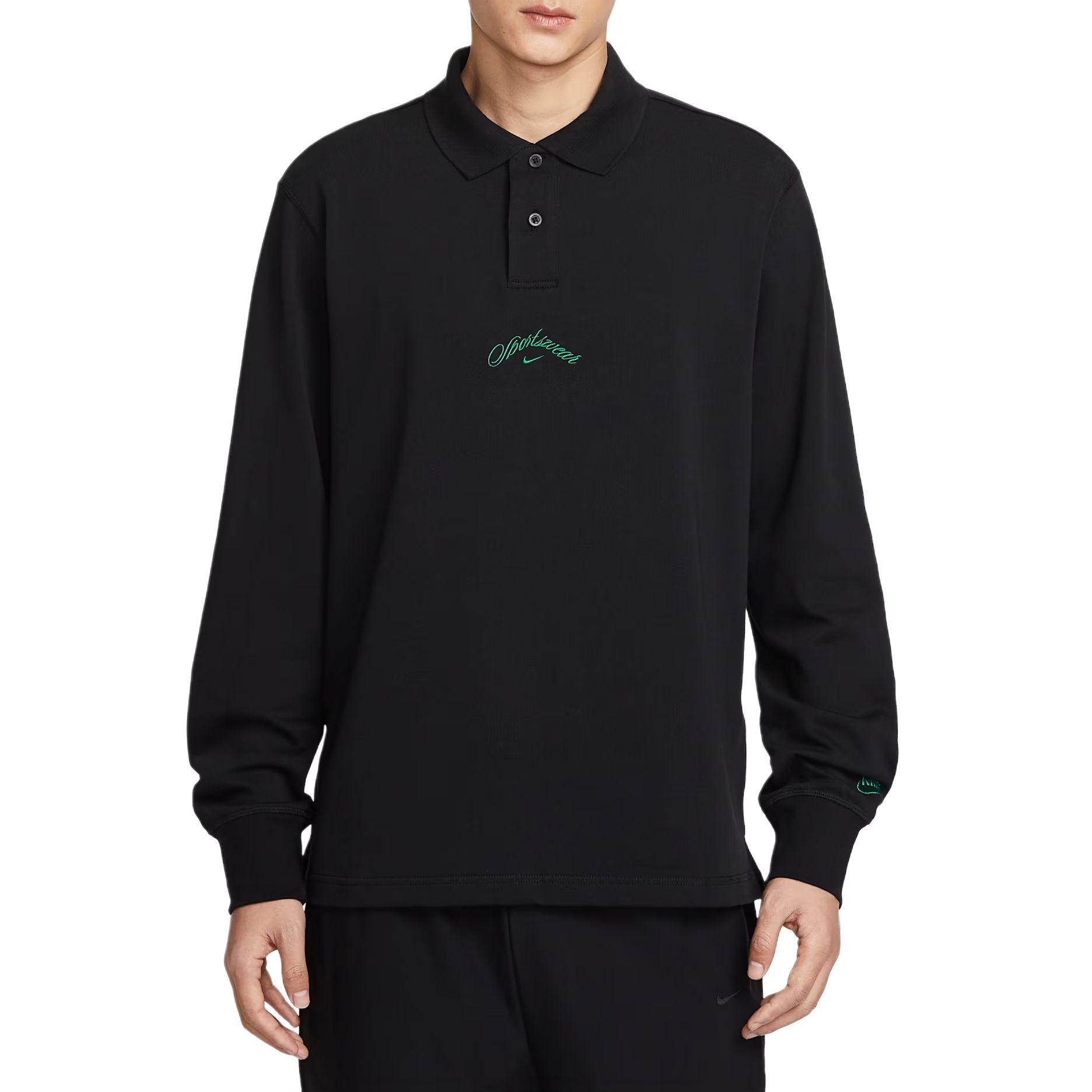 

Мужская футболка-поло Nike Sportswear Club FW25 Свободный крой Простая с длинным рукавом Топы IF0771-010 M