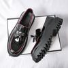 Designer Brand Men's Shiny Leather Shoes Thick Soled Wear-resistant Banquet Formal Shoes Interview Business Shoes for Men’s