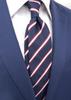 [Main Color] Business Necktie (7.5cm Width) Striped, for Interviews, Job Hunting, and Employment (Navy)