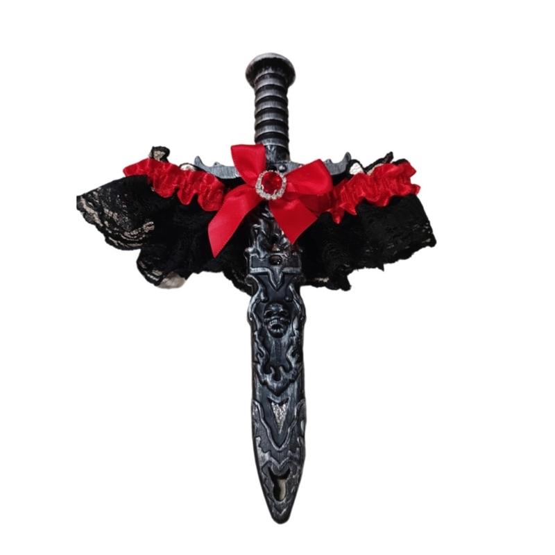 Atmungsaktive elastische Beinhalter Halloween Kostümzubehör Für Cosplay Tanzaufführungen Bequeme Foto Requisiten black