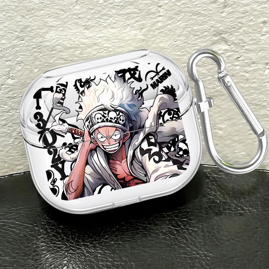 Custodie Trasparenti per Auricolari Cover Con Gancio Custodia Per Samsung Galaxy Buds 4 Pro 2Pro Live 3 FE 4Pro 2 3Pro Anime One Piece Luffy Zoro