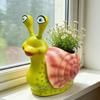 Snail flower pot courtyard garden outdoor green plant creative cartoon home office decoration vase ornament resin