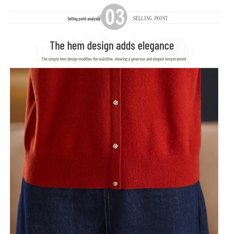 Damski sweter z 100% czystej wełny, miękki, z okrągłym dekoltem - Nowa kolekcja jesień/zima dla mam w średnim wieku