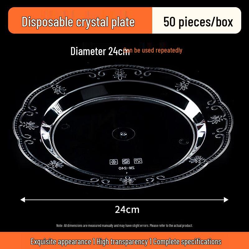 Disposable Round Crystal Clear Plastic Snack Plates