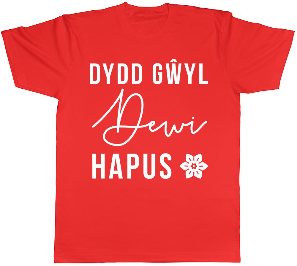 Happy St Davids Day in Welsh Unisexs Unisexs Ladies TShirt Tee S