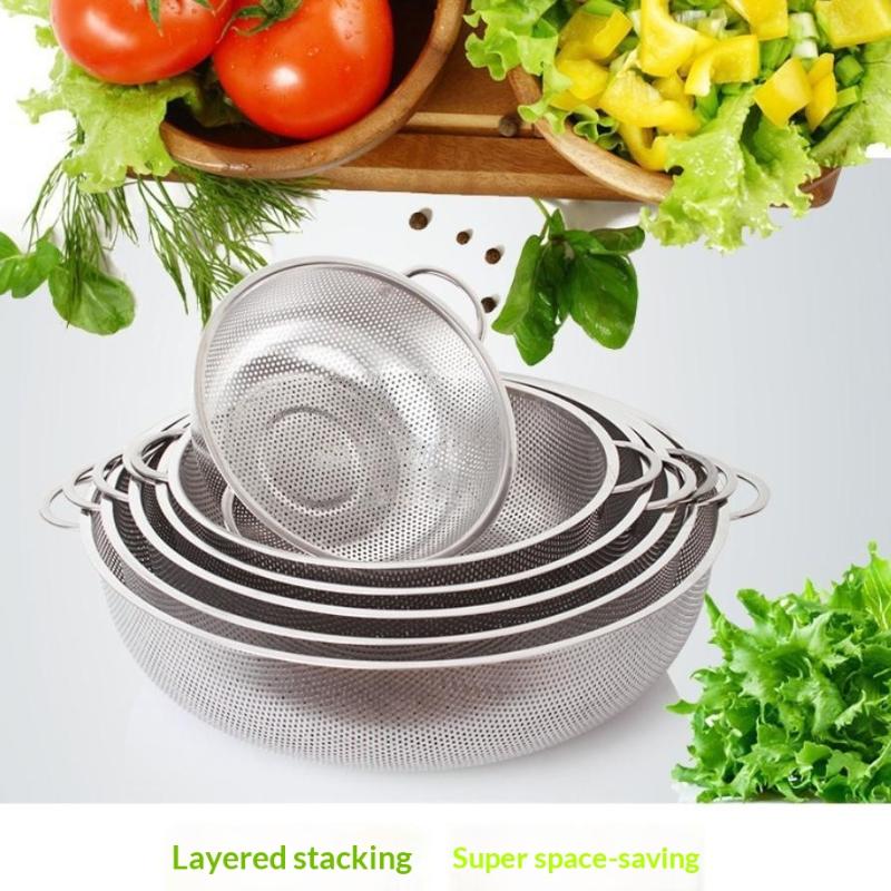 Cucina Acciaio Inossidabile Foro Rete Densa Setaccio Colino Scolapasta Cestelli