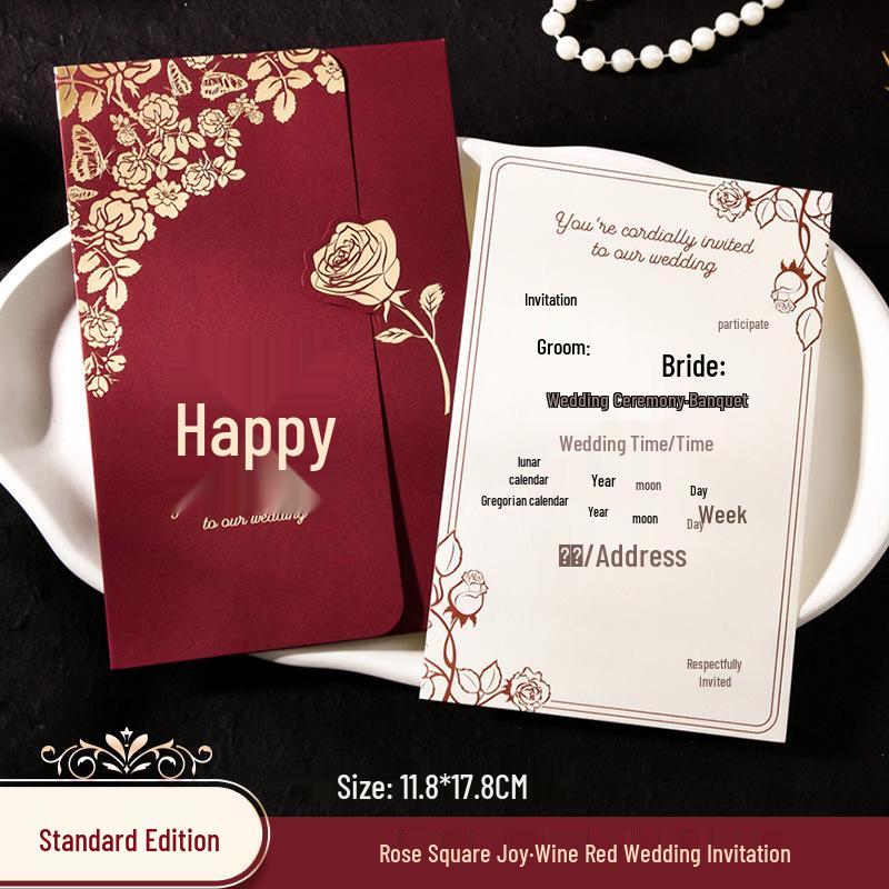Custom Textured Paper Wedding Invitation Card