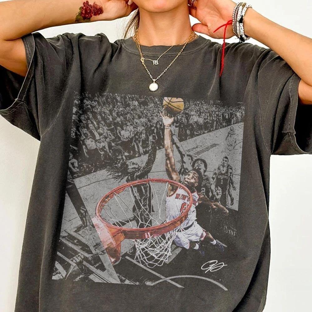 OG Anunoby 100% cotton Unisex Graphics Shirt Tee 2026 Summer New Fashion Tshirt Men s Knicks Basketball Retro Streetwear Tshirt L