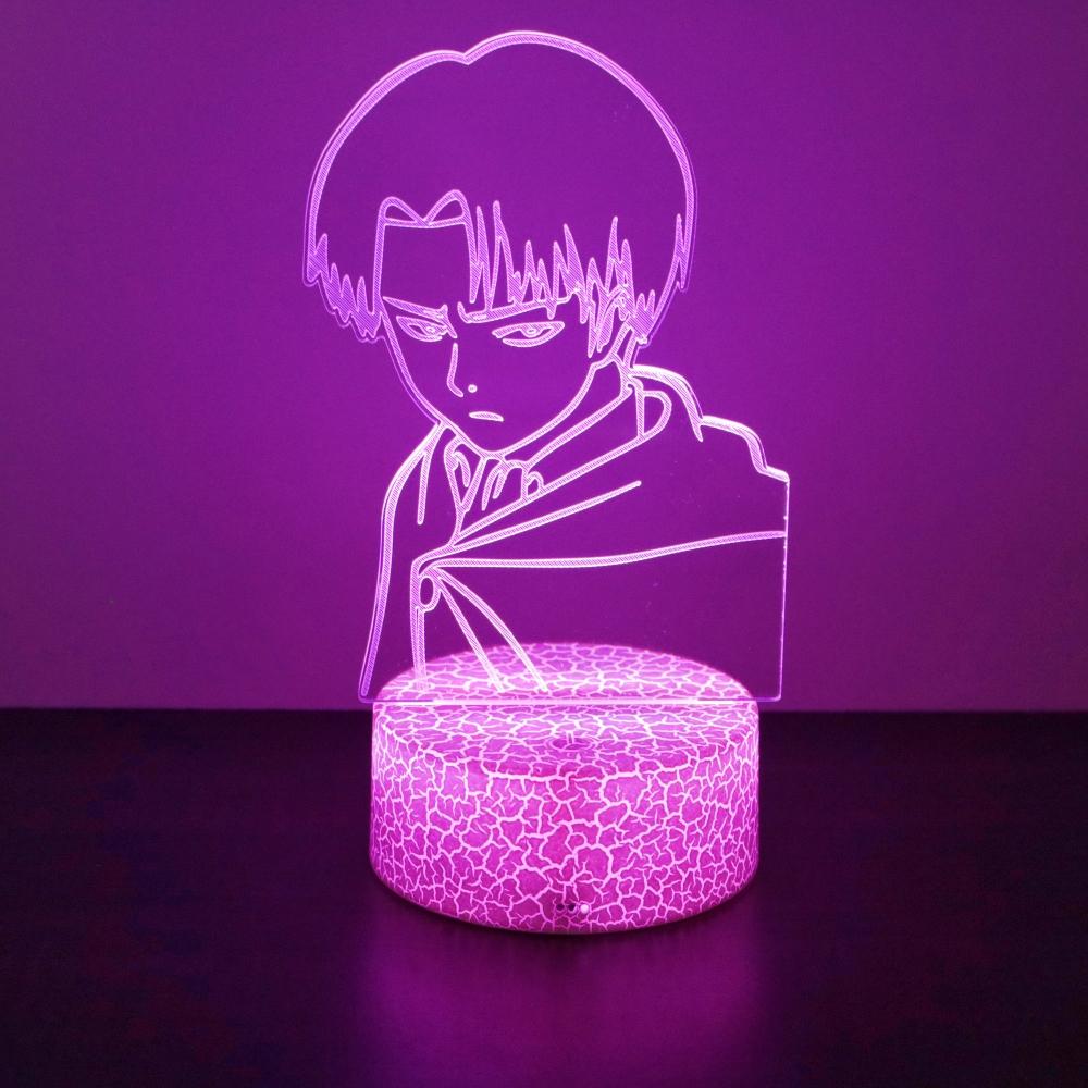 Attack on Titan 3D Lamp Anime Figures LED Night Light 16 Colors Lamps Remote Control RGB Decoration Bedroom Home Children Gifts