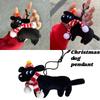 Cute Black Dog Plush Toy Christmas Ornament For Student Backpack Decoration Gift Short Plush, Black, 159cm