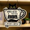 Books Read This Year Counter Book Trackers Sign Book Lover Gift for Teachers Librarians,Readers Wooden Library Decors