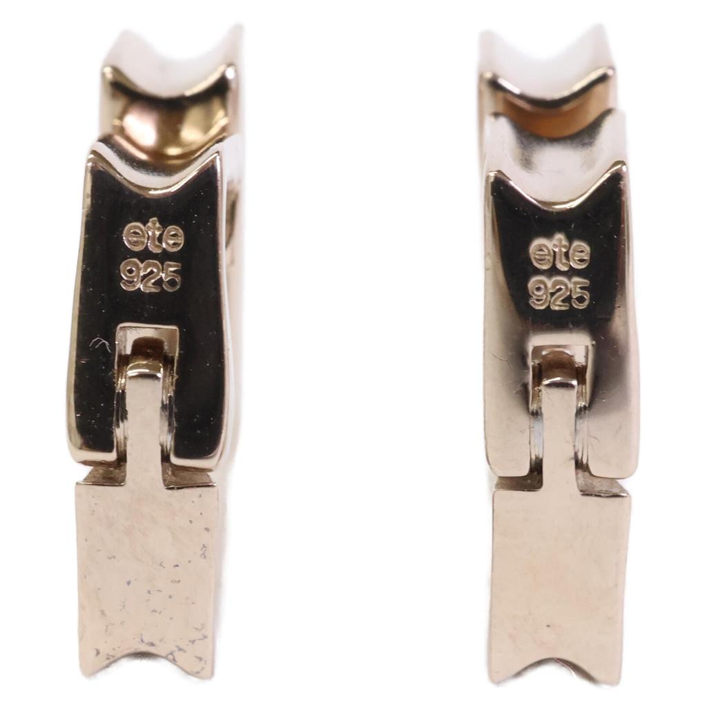 ete 925 Row Square Hug Earring Raw Brown Gold CoatingUsed