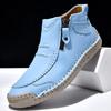 Men's Mid-Top Martin Boots - Size 48, Handmade Casual Autumn/Winter Shoes