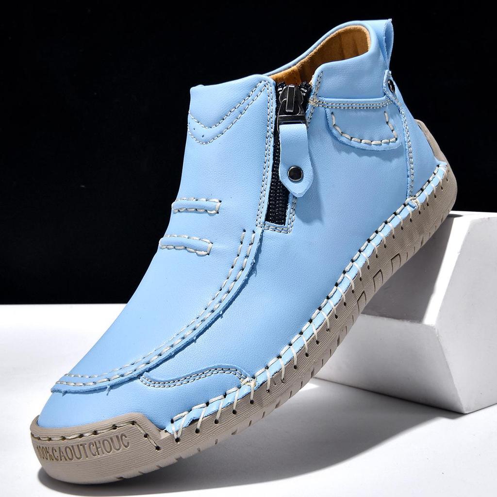 Men's Mid-Top Martin Boots - Size 48, Handmade Casual Autumn/Winter Shoes
