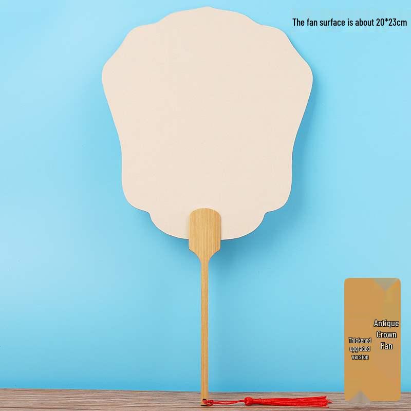 Double-Sided Thickened Xuan Paper Round Fan for Watercolor, Calligraphy, and Handwriting - Ancient Style Intangible Cultural Heritage Palace Fan.