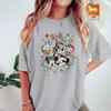 Merry Christmas Retro and Friends Cotton Tshirts for Unisex Women Christmas Lights Cartoon Tops Tees Xmas Gift Tshirts