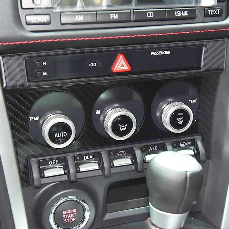 Carbon Fiber Car Central Control Clock Panel Cover Trim Strips Stickers For Subaru BRZ For Toyota 86 Car Interior