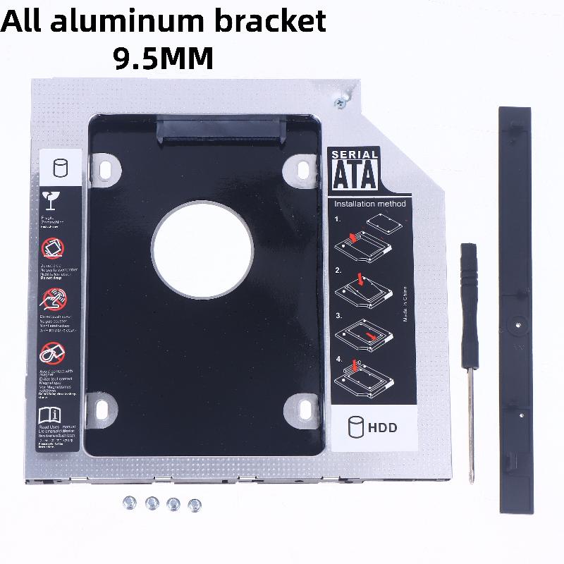 1 Set 2.5" Ssd Cd Dvd a Custodia Alloggiamento per Hdd Cd-Rom Odd Optibay Plastica Alluminio Universale 9.5/12.7Mm Sata 3.0 Caddy per Secondo Hdd