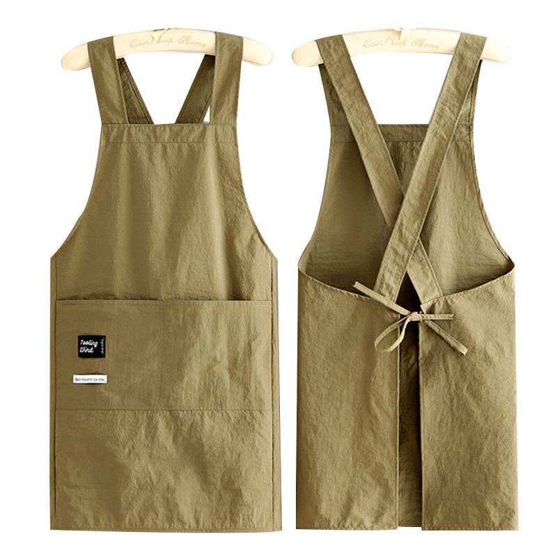 Korean Style Unisex Waist Apron: Water-Repellent, Stain-Resistant, Printed Logo, Perfect for Catering.