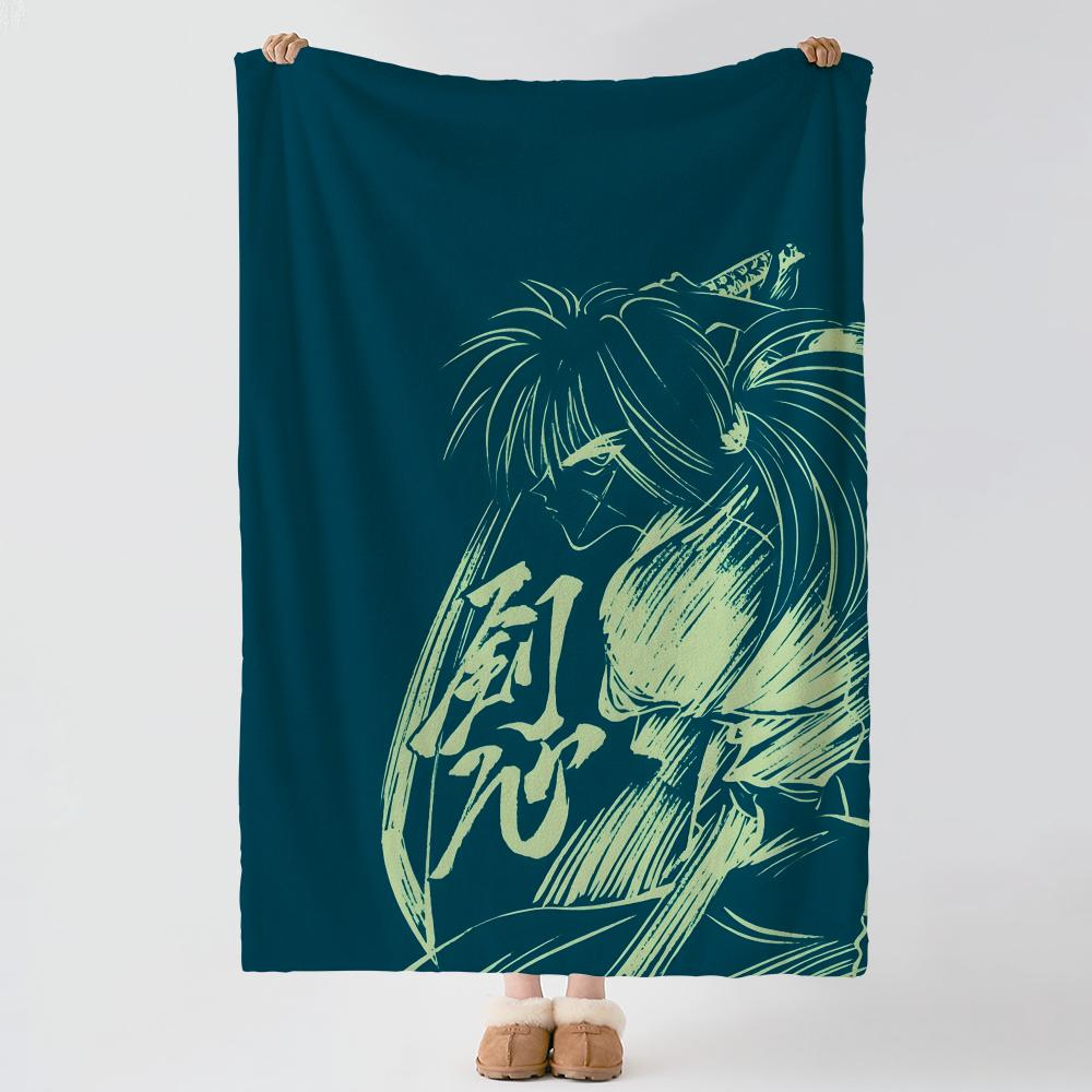 Anime RRurouni KKenshin Throw Soft Warm Flannel Blanket Multiuse Throw for Bed Sofa Office Air Conditioning Nap Blanket