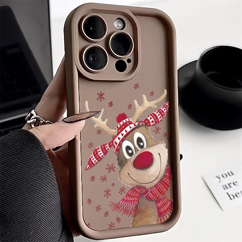 Coque de téléphone de Noël pour iPhone 11 13 12 14 15 16 Pro Max XR XS Samsung A15 A55 A05 Redmi 12 13C OPPO A16 A18 Reno 11 Vivo Y17S Y12 infinix note 40