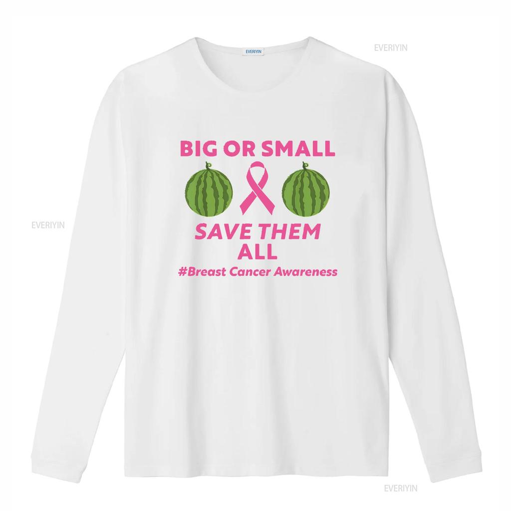 Big Or Small Save Them All Breast Cancer Month Women s T Shirt Black vintage Washed fashion Slightly Unisex Comfortable homme