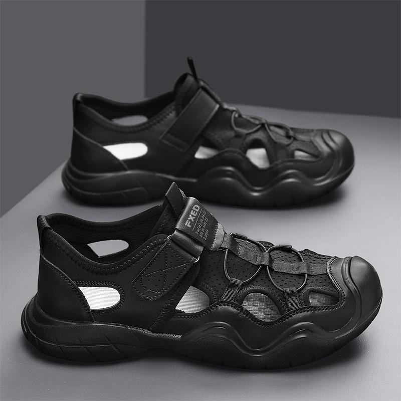 

Чоловічі літні сандалі на відкритому повітрі, нековзні та зносостійкі, для водіння, пляжне взуття, чоловіче альпіністське та бродяче взуття 44 чорний
