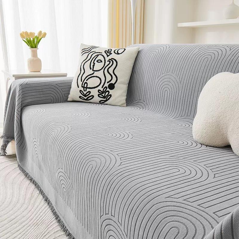 Ins Style Cream Color Sofa Cover Chenille Sofa Towel Four Seasons Universal Anti-Scratching Sofa Cover Sofa Cover