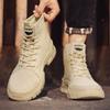 2026 New Arrival Men's Outdoor High Top Canvas Desert Boots Thick Sole Work Shoes Versatile Spring Autumn Fashion Lace Up