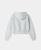 (W) Doodle Heart Crop Hoodie Melange White