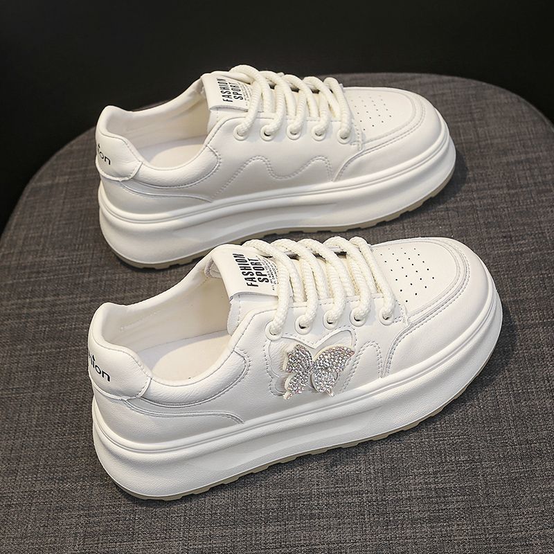 

Little white shoes women s 2025 new popular autumn breathable thin thick sole lightweight with skirt sports and leisure board shoes 35 белый