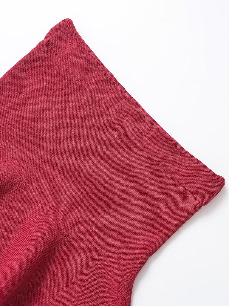 Winter 2024 Women's European-American Style Fashion Slit Top & Wide Hem Short Skirt