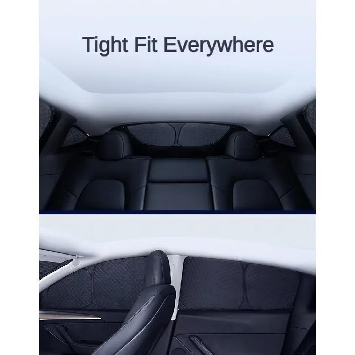Upgraded Privacy Sunshades for Tesla Model Y / YL 2026 Side Window Windshield Blackout Sun Visor Camping Interior AccessoriesWindshield Sunshades 1