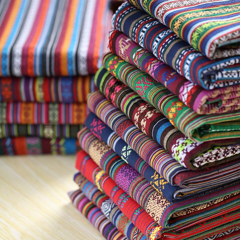 100x148cm Linen Fabric Thicken Ethnic Fabric Printed Canvas Cloth Diy Handmade Sewing Patchwork Decoration 100% Polyester