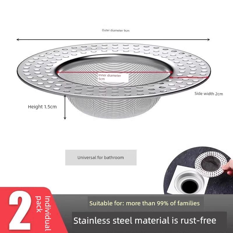 Filtro de Drenaje de Piso Cuadrado de Acero Inoxidable Alemán para Baño, Filtro Universal Antiatascos para Cabello