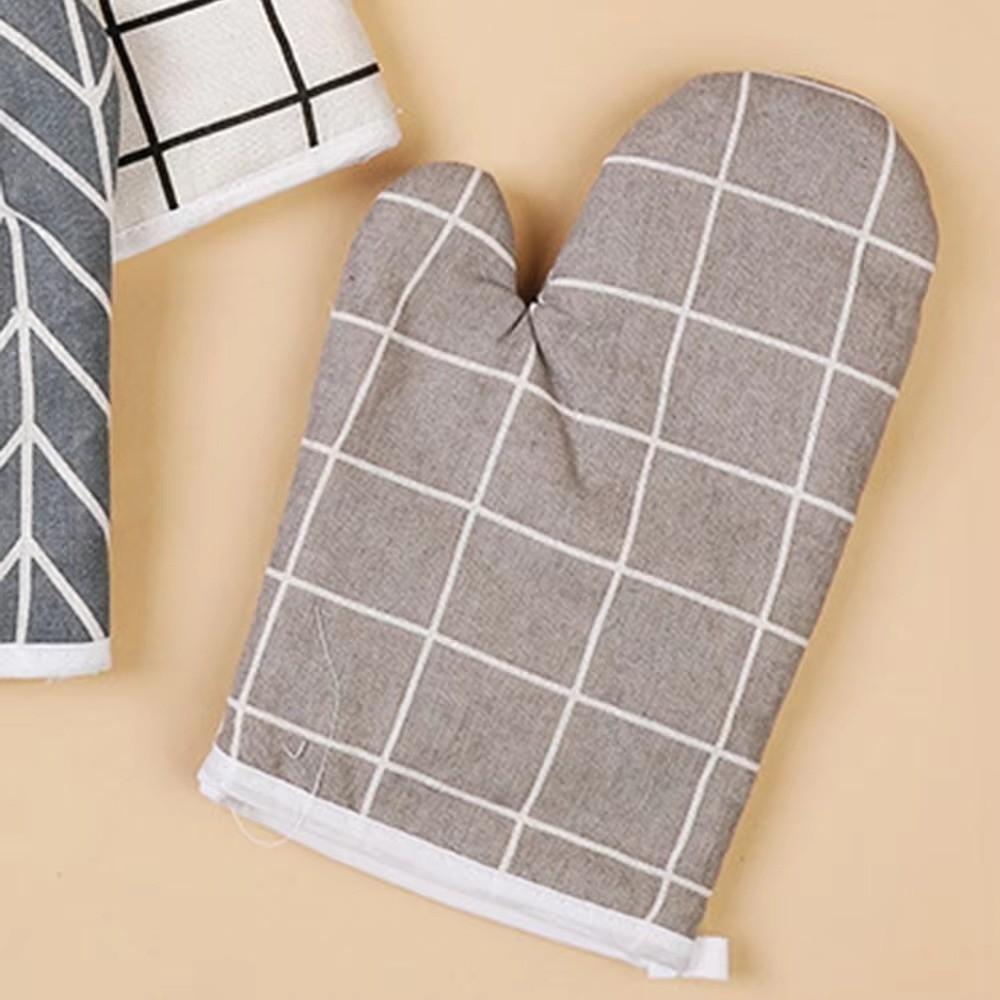 2pcs Oven Gloves Kitchen Baking Gloves Cotton Insulated Gloves Practical Microwave Oven Gloves
