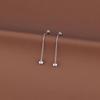 Stainless Steel Threaded Bead Tassel Earrings for Women - Trendy, Fashionable, and Versatile Ear Studs