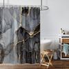 1 Piece of 180x180cm Black Marble Pattern Digital Printing Shower Curtain Partition Bathroom Waterproof and Mold Resistant