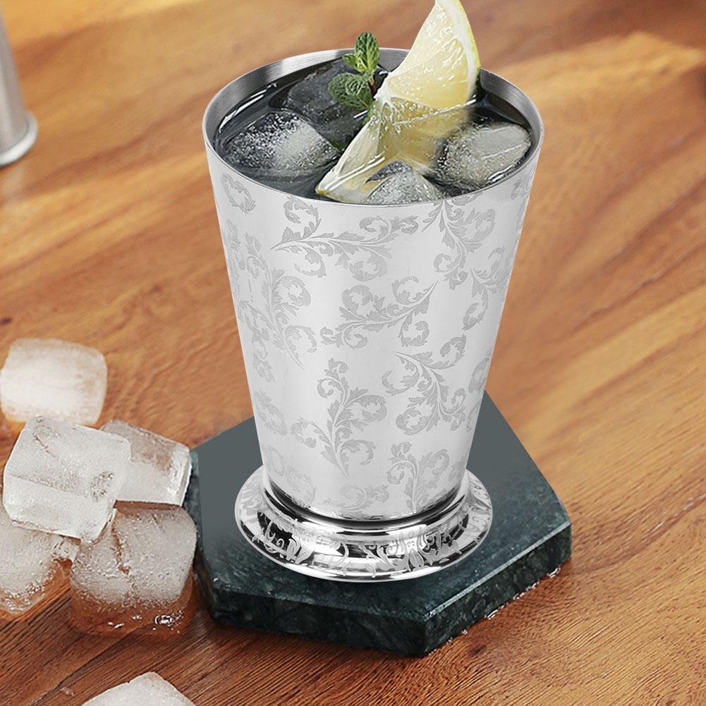 

400ml Stylish Tree Leaf Pattern Stainless Steel Cocktail Cup Mug Home Party Bar Accessories