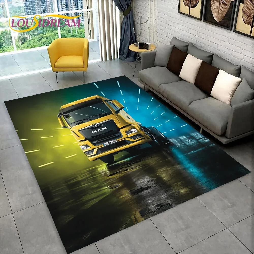 Latest MAN Truck Lorry 3D Printing Carpet Rug for Bedroom Living Room Home Sofa Decoration,Children Game Large Decor Floor Mat