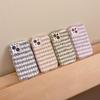 Warm Plush Houndstooth Phone Case for iPhone 13/14/15 Pro Max - Perfect for Autumn & Winter