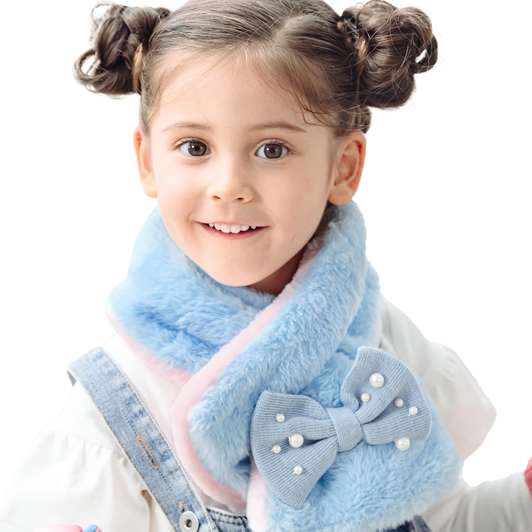 

Arisana Neck Tippet Scarf for Cold Blue Warmer, Kids, Girls, Junior, Protection, синий