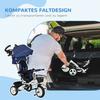 Metal Frame 6 in 1 Baby Push Tricycle with Parent Handle for 1-5 Years Old, Dark Blue